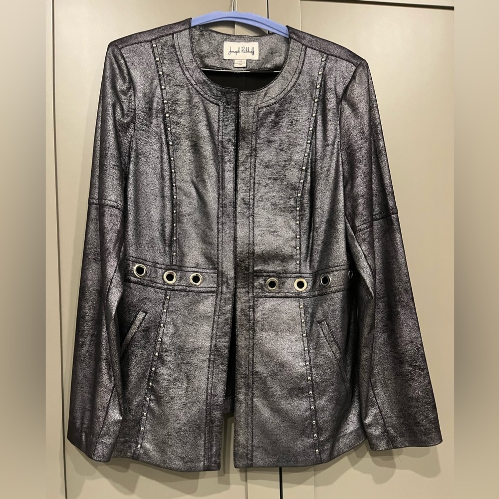 Joseph Ripkoff Faux Metallic Suede Jacket